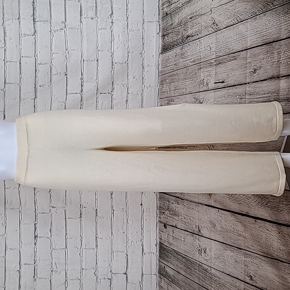 Callahan Cotton Blend High Rise Wide Leg Pull On Knit Dani Pant in Ivory - NWT